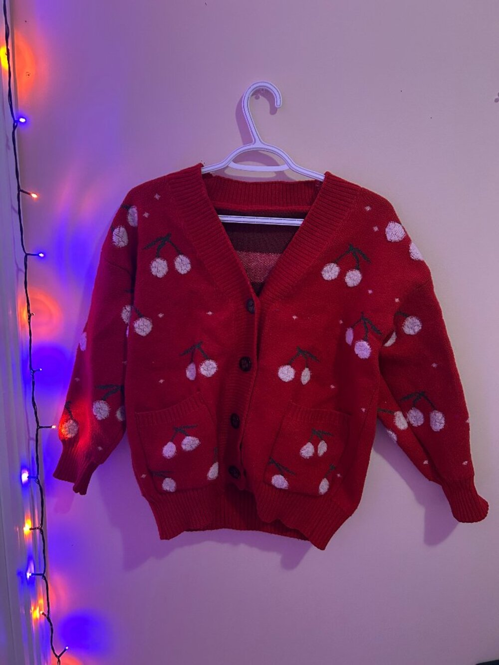 Cozy Cherry Winter Cardigan